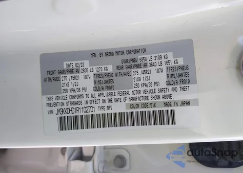 2024 Mazda Cx-90 3.3 Turbo Premium z USA, uszkodzony, nr VIN JM3KKDHD1R1102701